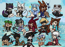 free art event i held in ffxiv. everyone who came up to me would get a quick doodle of their character