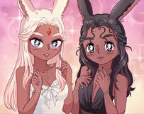 gift art of two friends ffxiv characters