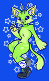 character design practice, glorpe the alien cat